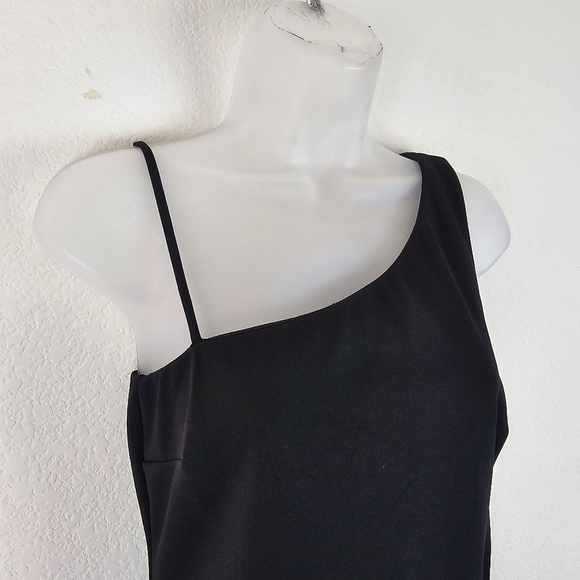 Lulus One-Shoulder Black Bodycon Cocktail Dress Evening Soiree Size S - Picture 3 of 11